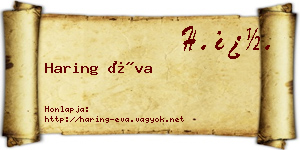 Haring Éva névjegykártya